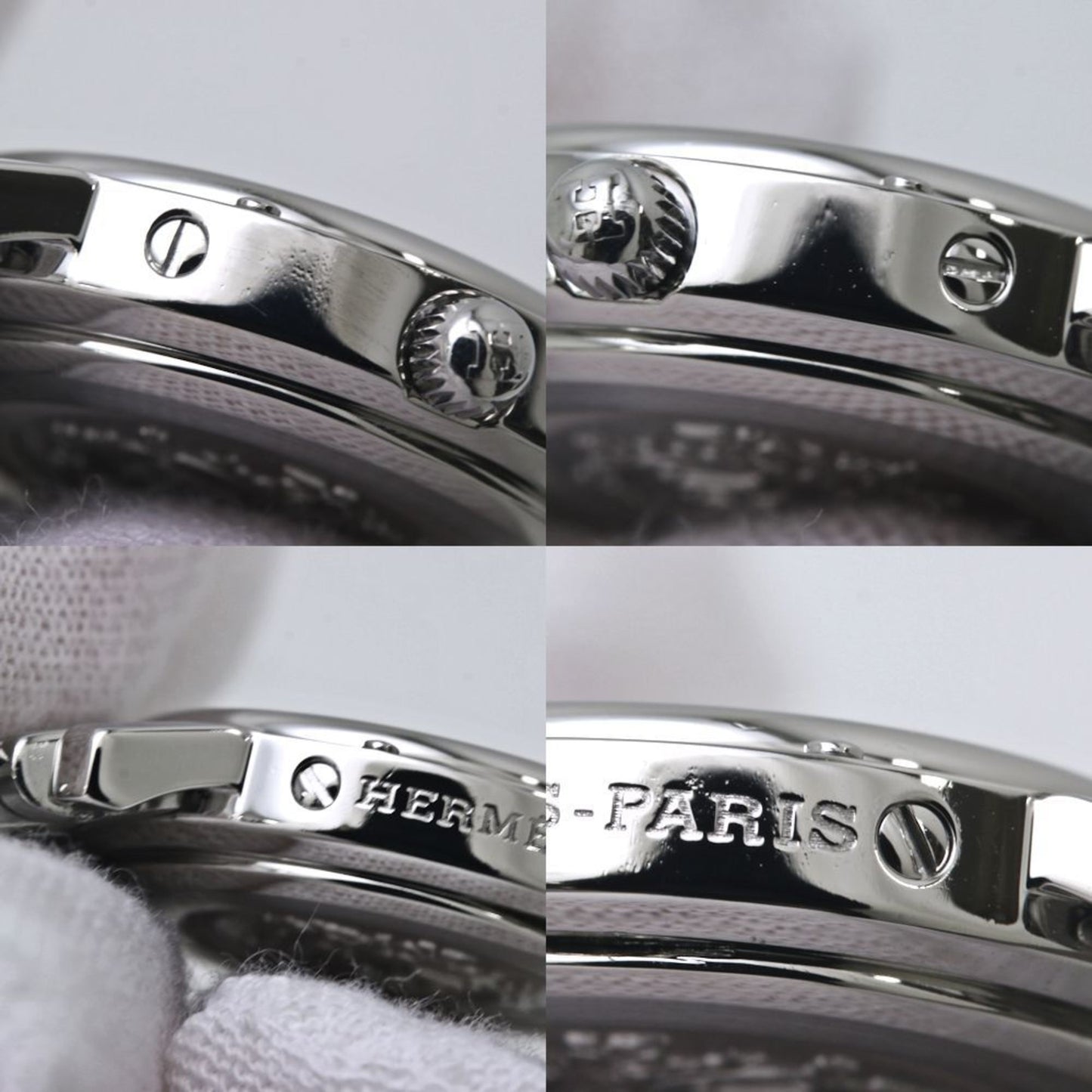 Hermes Clipper Nacre White Shell Watch With New Buckle