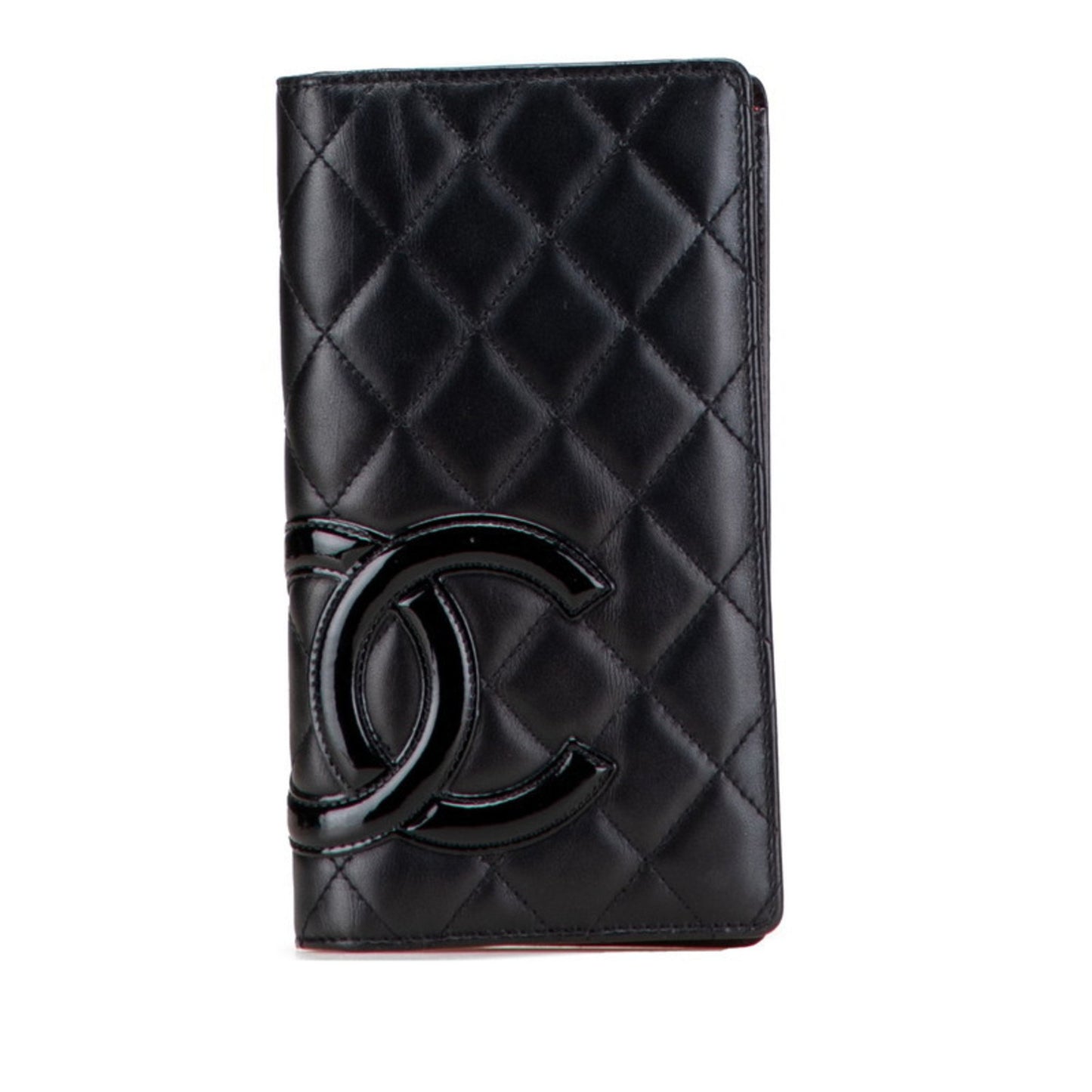 Chanel Cambon Line Coco Mark Long Wallet In Black Lambskin