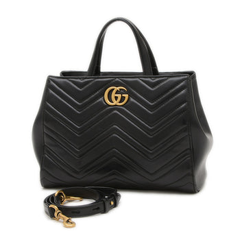 Gucci Gg Marmont Quilted 2Way Bag Handbag Black 448054 Bp