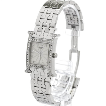 Hermes H Watch Diamond Steel Quartz