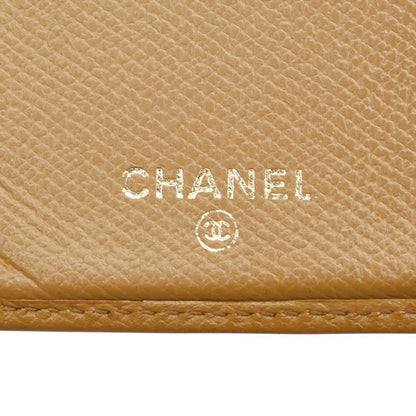 Chanel Coco Button Long Wallet Yellow Leather