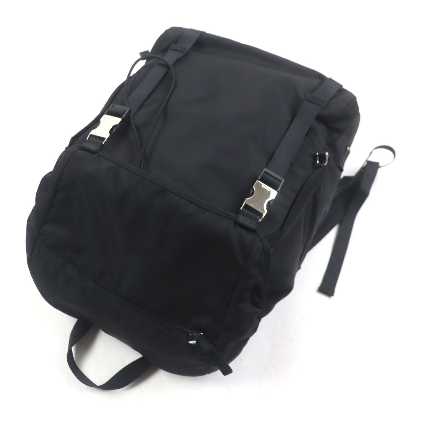 Prada Tessuto Nylon Backpack With Triangle Logo And Plate