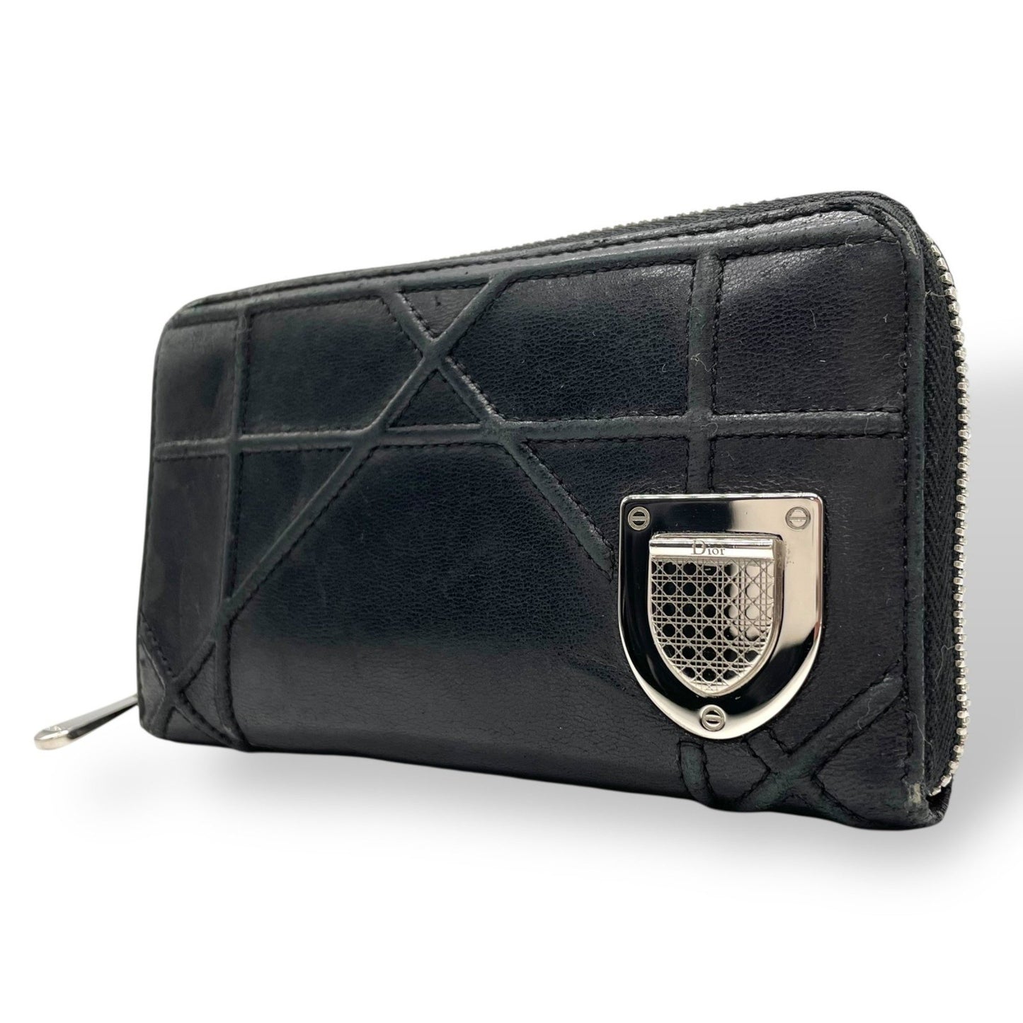 Christian Dior Diorama Long Wallet With Round Zipper
