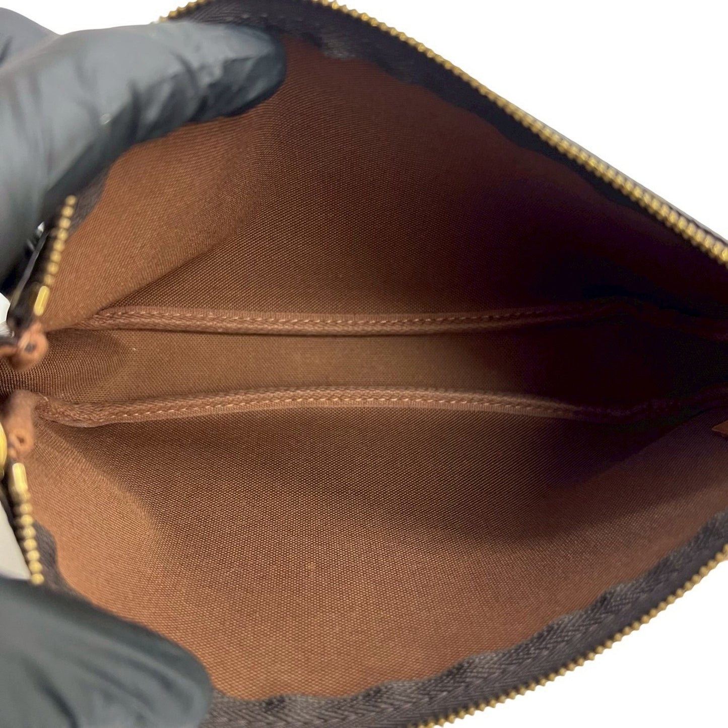 Louis Vuitton Pochette Accessoires Monogram Leather Mini Handbag Pouch Brown 37571