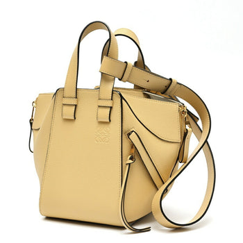 Loewe Hammock Bag Compact Shoulder A538H13X03 Calfskin Yellow Beige E-158851