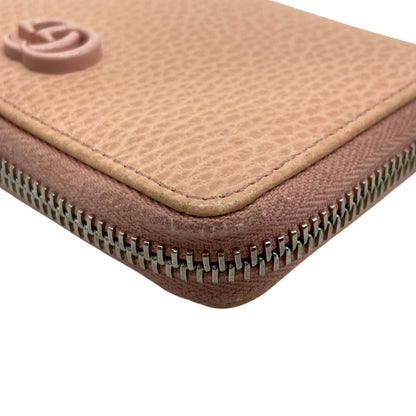 Gucci Business Card Case 644412 Leather Pink Beige Double G Marmont Wallet/Coin Compact Wallet Coin