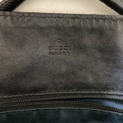 Gucci Gg Denim Canvas Tote Bag With Leather Handles