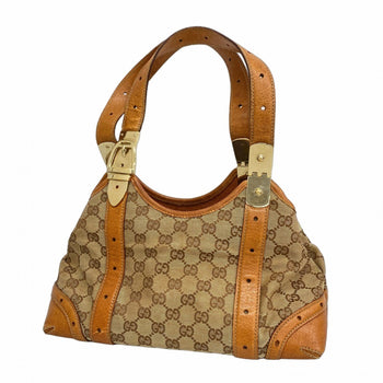 Gucci Gg Canvas Handbag 145761 Beige Light Brown Champagne