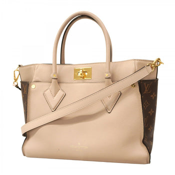 Louis Vuitton Monogram On My Side Handbag M58485 Greige Brown 2-Way Bag