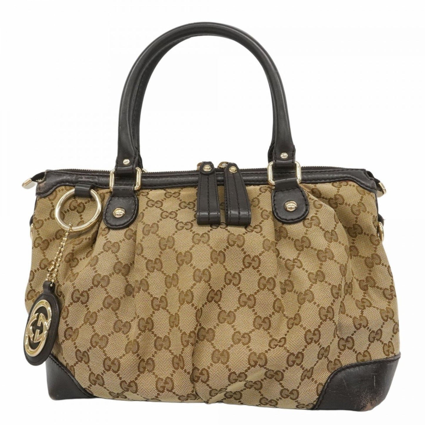 Gucci Gg Canvas Sukey Handbag 247902 Brown