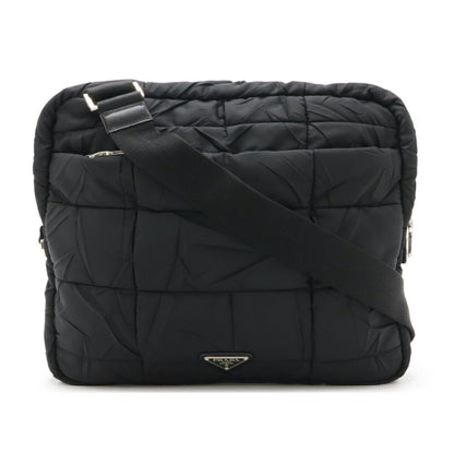 Prada Prada Shoulder Bag Quilted Wrinkled Nylon Nero Black Va0720