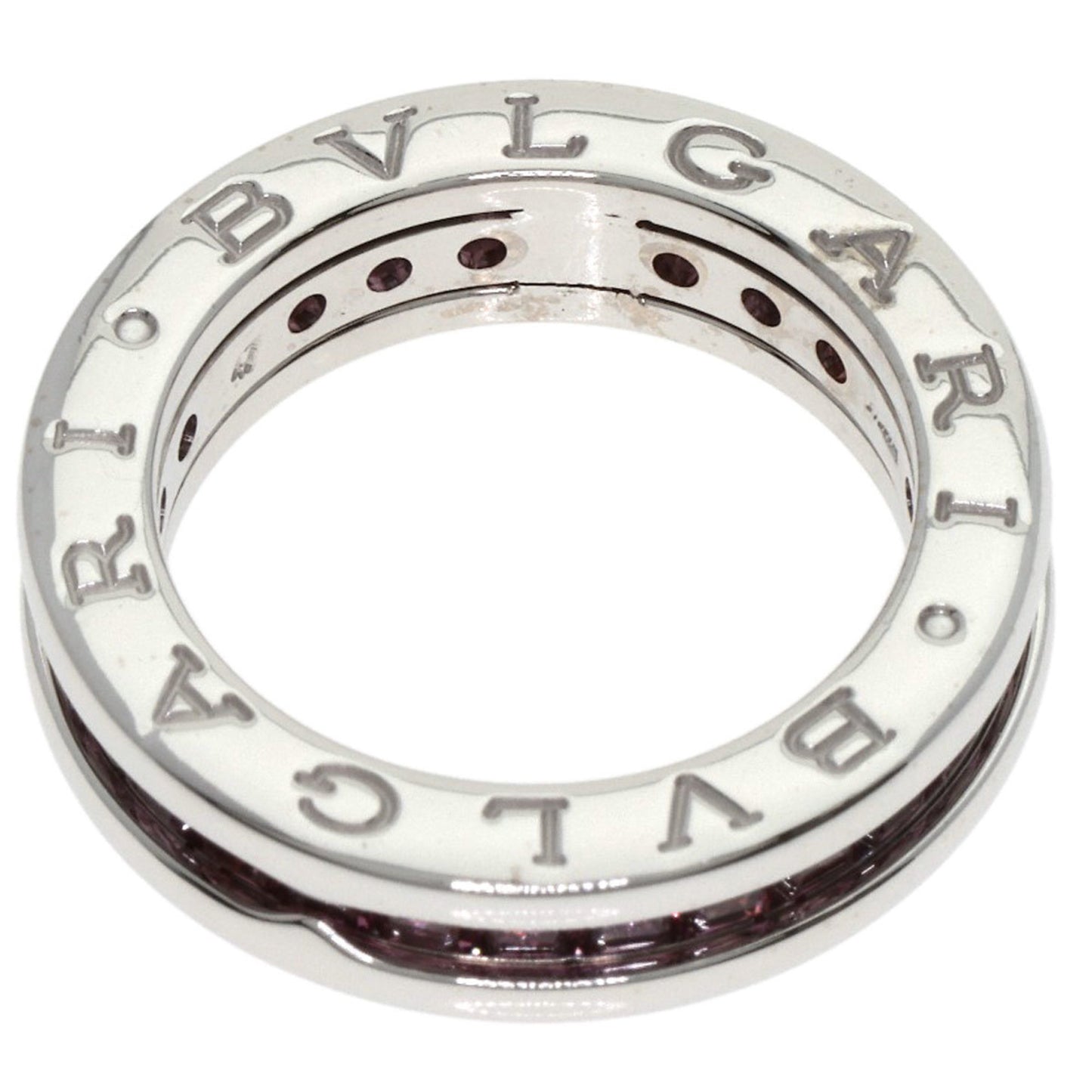 Bvlgari B-Zero1 1-Band Garnet #47 Ring In 18K White Gold