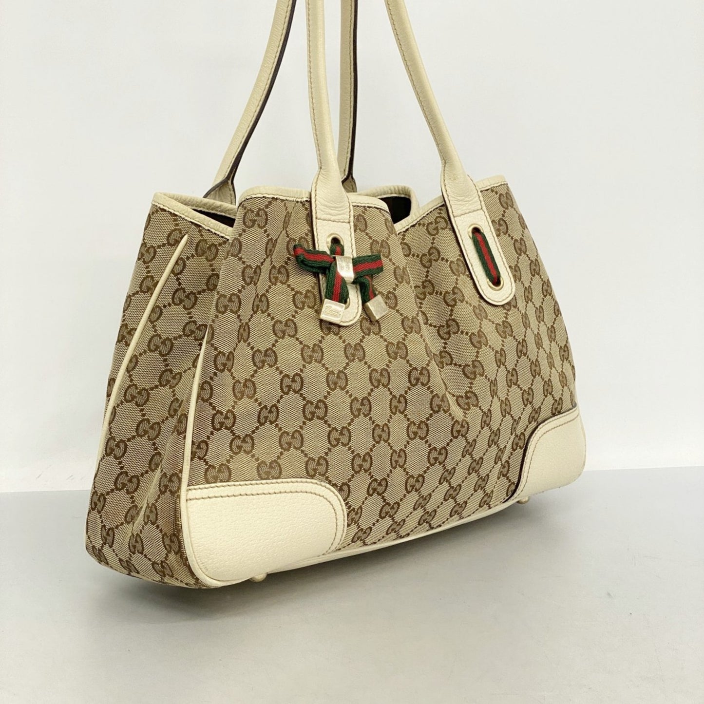 Gucci Tote Bag Gg Canvas 163805 Beige Brown Champagne