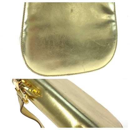 Salvatore Ferragamo Vintage Gancini Gold Hardware Leather Metallic P213151 Shoulder Bag Crossbody