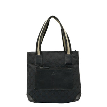 Gucci Gg Canvas Handbag 019 0402 Black Leather