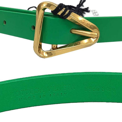 Bottega Veneta Triangle Belt 680342 Leather Green Gold Buckle 85/34 Inc Bottega