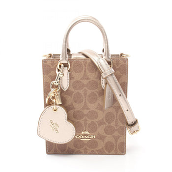 Coach Coach Signature Handbag Bag Coated Canvas Leather