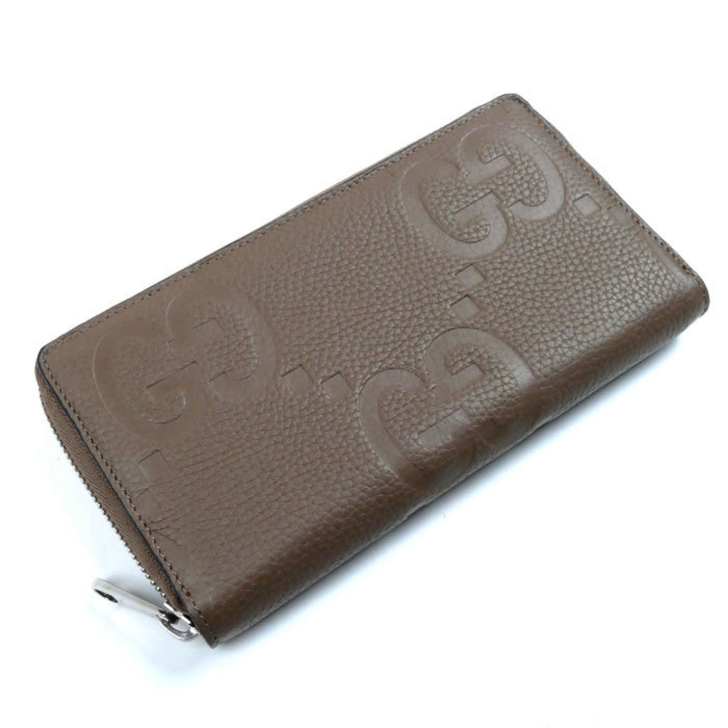Gucci Jumbo Gg Zip Around Long Wallet Round Taupe 739484