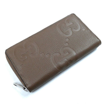 Gucci Jumbo Gg Zip Around Long Wallet Round Taupe 739484