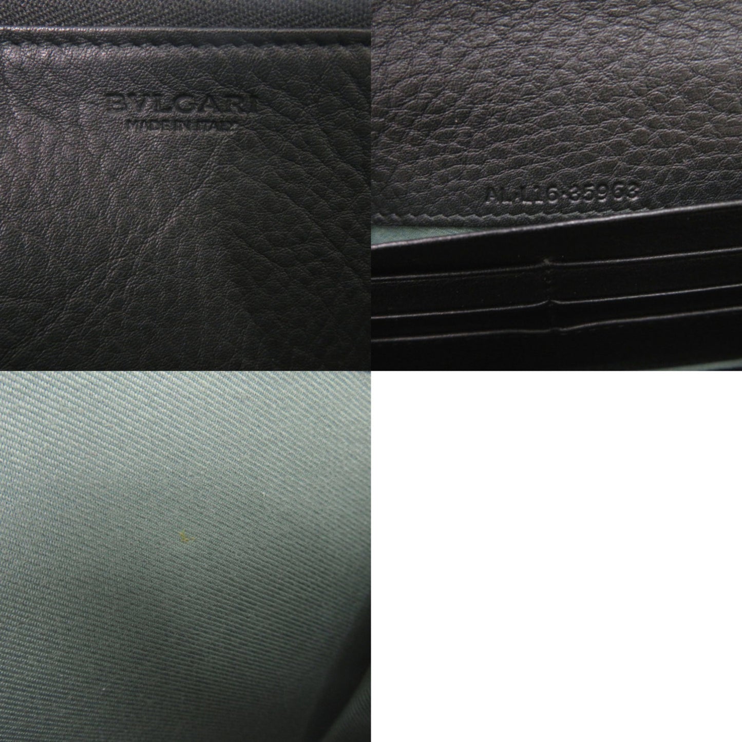 Bvlgari Monete 35963 Black Leather Long Wallet 1036 Bvlgari