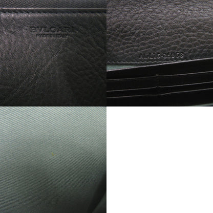 Bvlgari Monete 35963 Black Leather Long Wallet 1036 Bvlgari