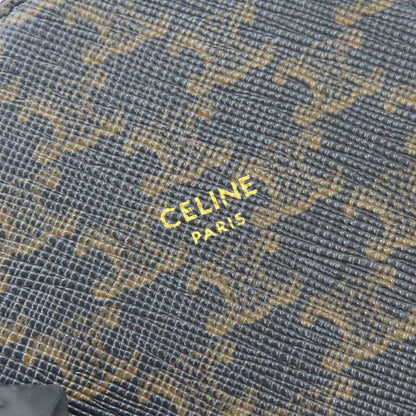 Celine Wallet/Coin Case Triomphe 10D222Bq3.38No Leather Black Brown Round