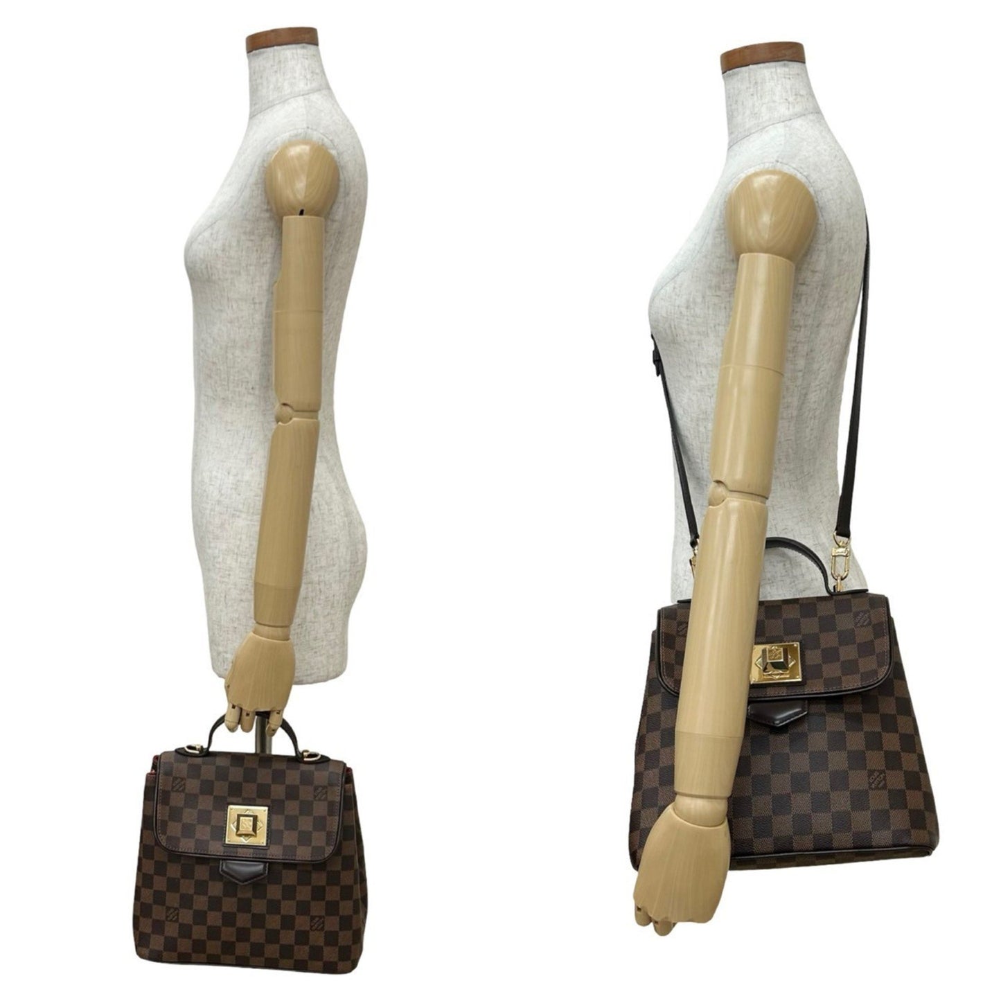 Louis Vuitton Bergamo Pm Damier Leather Turnlock 2-Way Handbag/Shoulder Bag