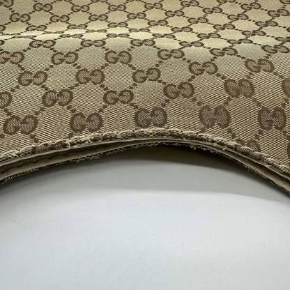 Gucci 203503 Shoulder Bag Gg Canvas Leather Beige