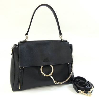 Chlo Chloe Faye Day Handbag Chc17Ws322 Black Leather Shoulder Bag With One Handle And Chain