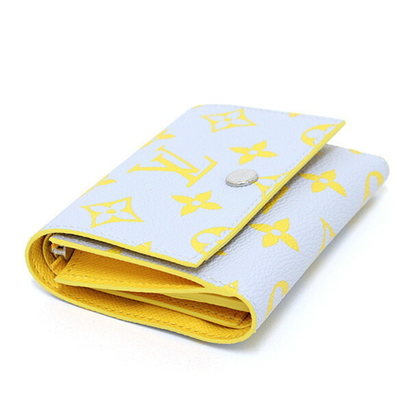 Louis Vuitton Victor Wallet Monogram Glow Canvas Gray/Yellow M14764 Compact Unused