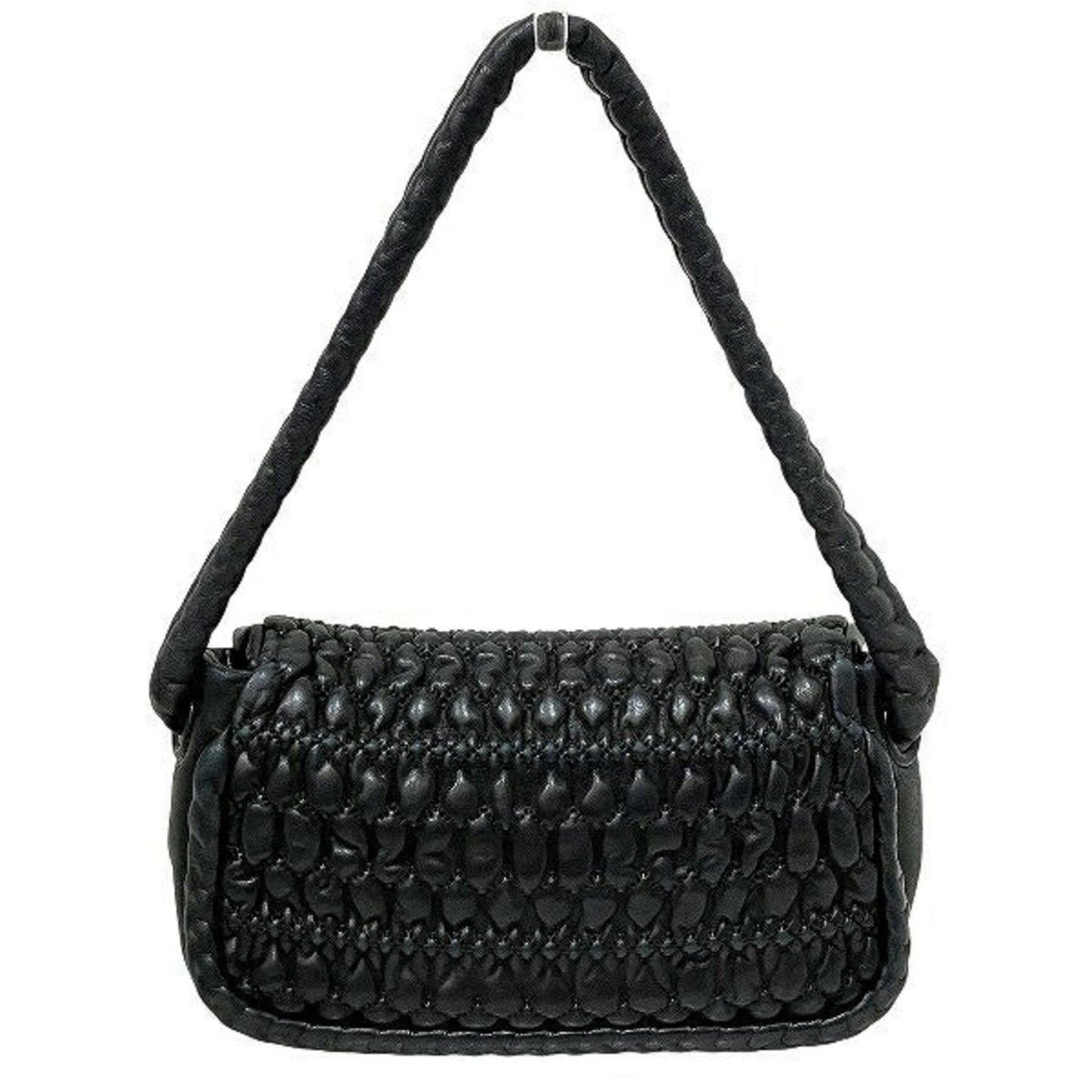 Chanel Bubble Quilt Black Bag Handbag Shoulder