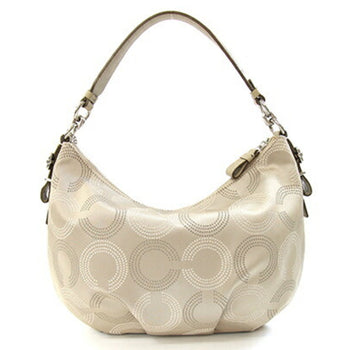 Coach Op Art Shoulder Bag 15929 Beige Canvas