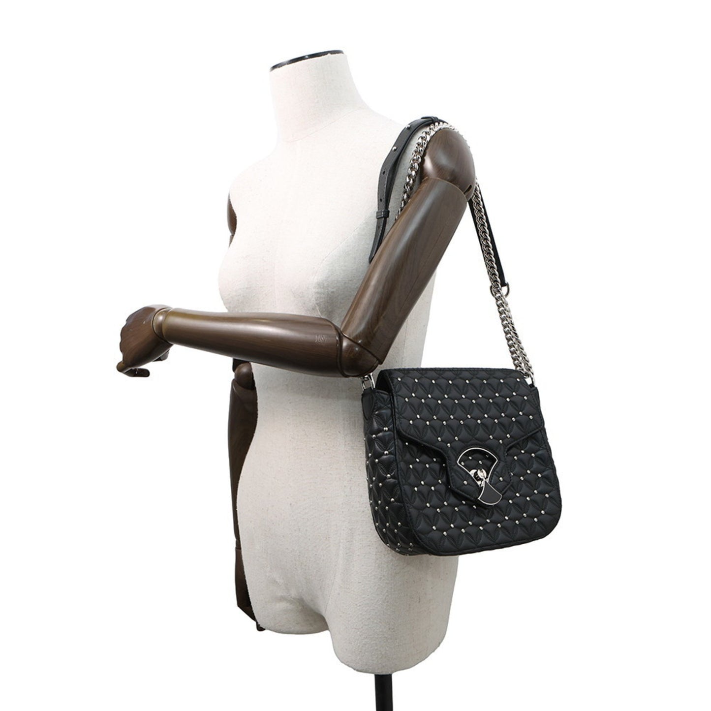 Bvlgari Chain Shoulder Bag Diva Dream Leather Black