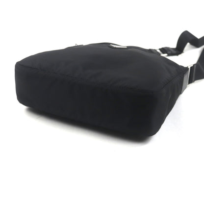 Prada 1Bc421 Saffiano Leather And Re-Nylon Nylon Shoulder Bag With Triangle Logo Plaque