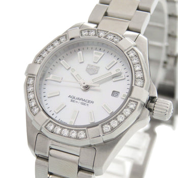 Tag Heuer Aquaracer Diamond Bezel Wbd1413.Ba0741 Stainless Steel White Shell Dial Quartz Watch 0235