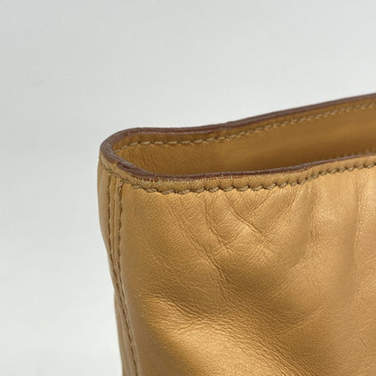 Celine Handbag Leather Orange Beige