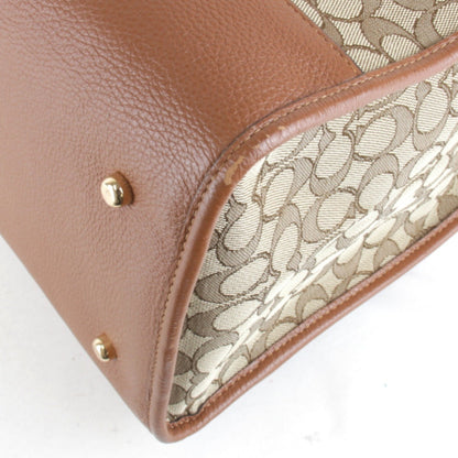 Coach Dempsey Tote F2239-C5793 Bag Signature 2-Way Brown Canvas