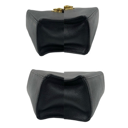 Yves Saint Laurent Logo Hardware Leather 2-Way Shoulder Bag/Handbag Black 31064