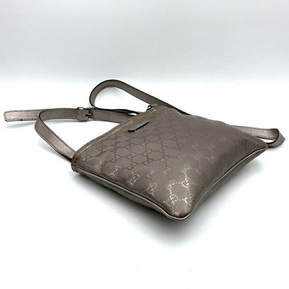 Gucci 201538 Shoulder Bag Body Gg Imprime Metallic Pink Brown