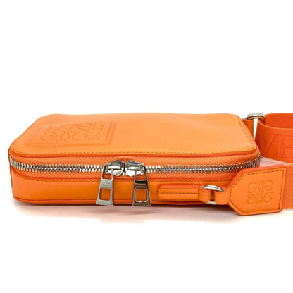 Loewe Vertical Crossbody Pocket Shoulder Bag Leather Orange