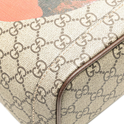 Gucci Gg Supreme Mystic Cat Backpack 495621 Beige Brown Multicolor Leather