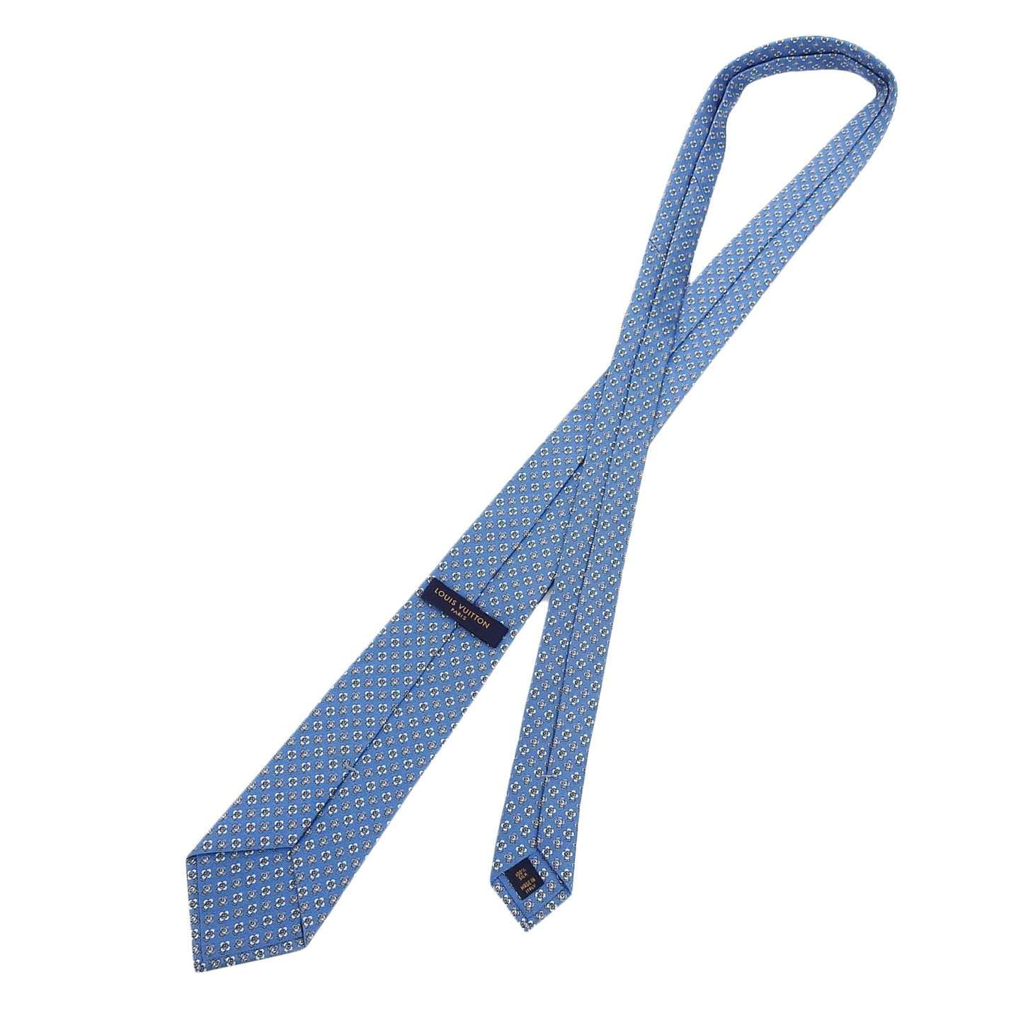 Louis Vuitton 2021 Louis Vuitton Vivienne Lv Logo 100% Silk Tie Blue Made In Italy