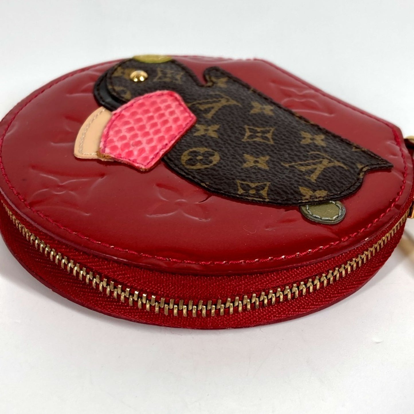 Louis Vuitton M91389 Monogram Vernis Porte-Monnaie Lapin Rabbit Animal Coin Purse Wallet Chain