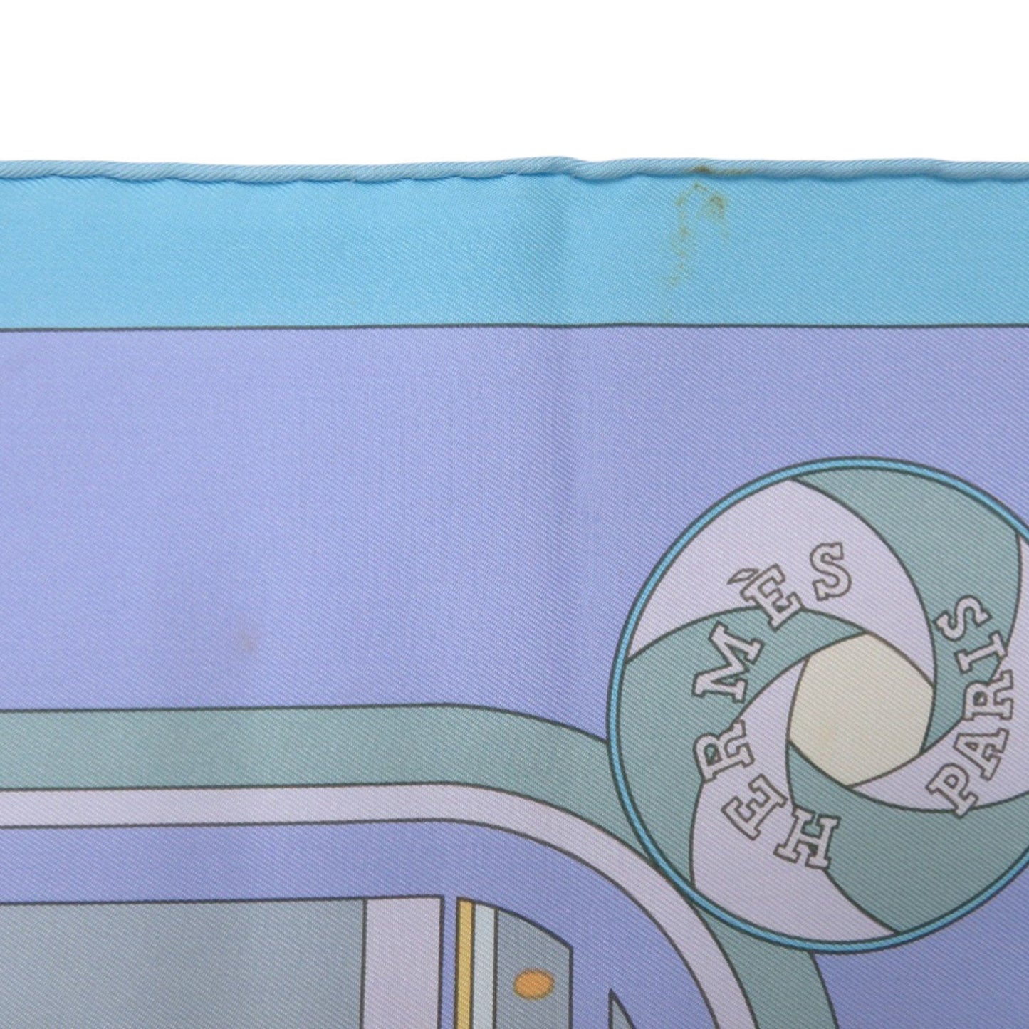 Hermes Herms Carr 90 Sequence Silk Scarf/Muffler In Light Blue