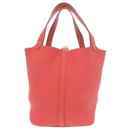 Herms Picotin Lock Mm Taurillon Clemence Leather Rouge Pivoine Handbag
