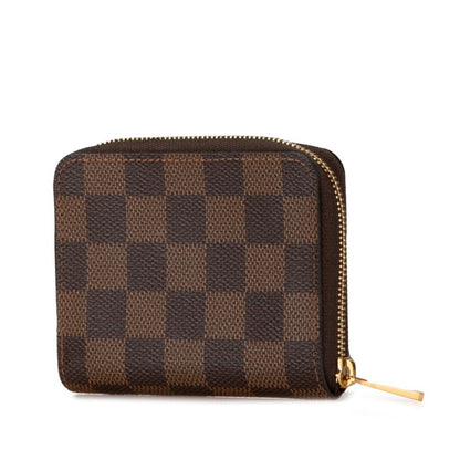 Louis Vuitton Damier Zippy Coin Purse Case N63070 Brown Pvc