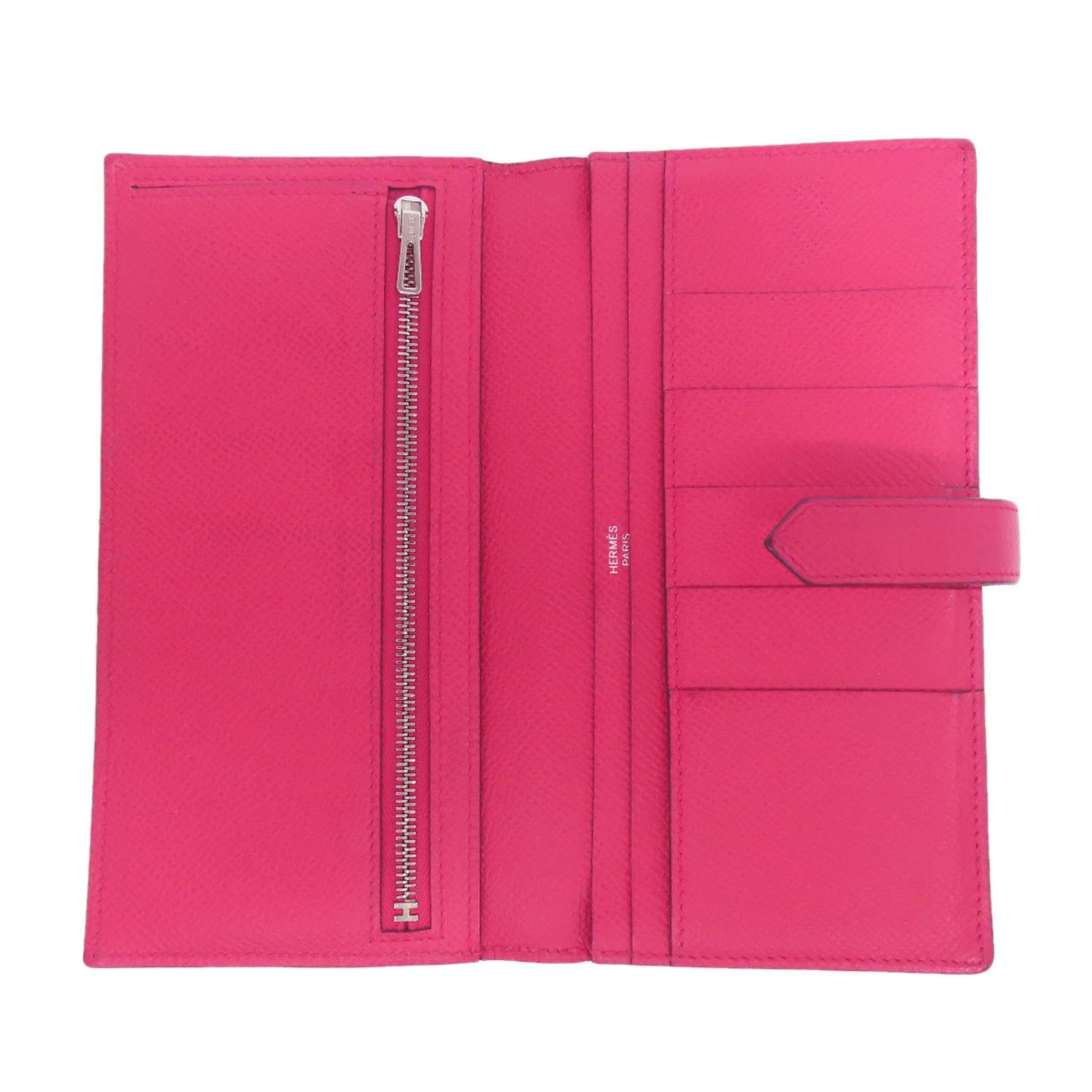 Hermes Herms Bearn Soufflet Silver Hardware Long Wallet Epson