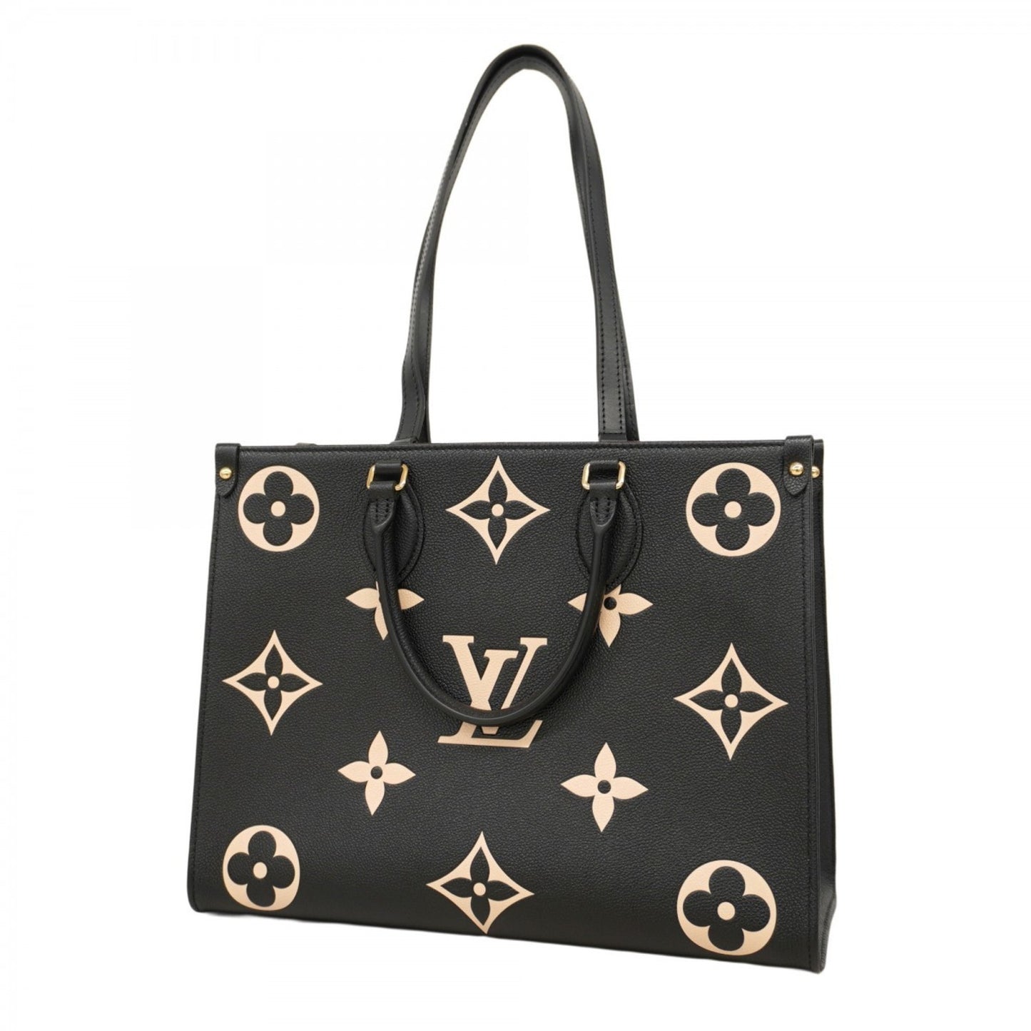 Louis Vuitton Monogram Empreinte On-The-Go Mm Tote Bag M45495 Black/Beige 2-Way