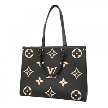 Louis Vuitton Monogram Empreinte On-The-Go Mm Tote Bag M45495 Black/Beige 2-Way