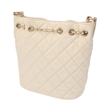Chanel Matelasse White Women'S Soft Caviar Leather Shoulder Bag